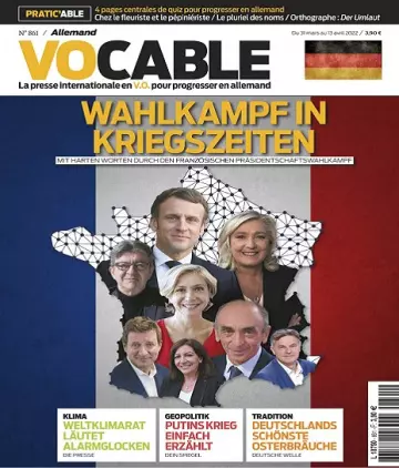 Vocable Allemand N°861 Du 31 Mars 2022  [Magazines]