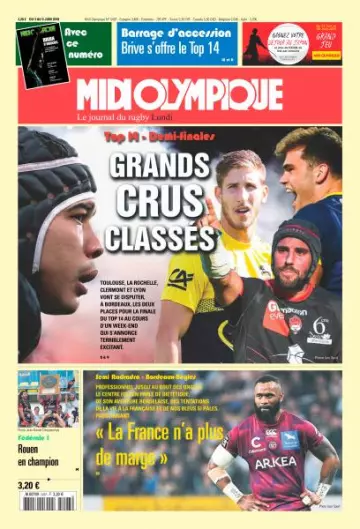 Midi Olympique Rouge - 3 Juin 2019  [Journaux]